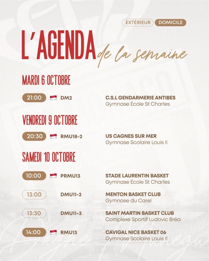 Agenda de la semaine